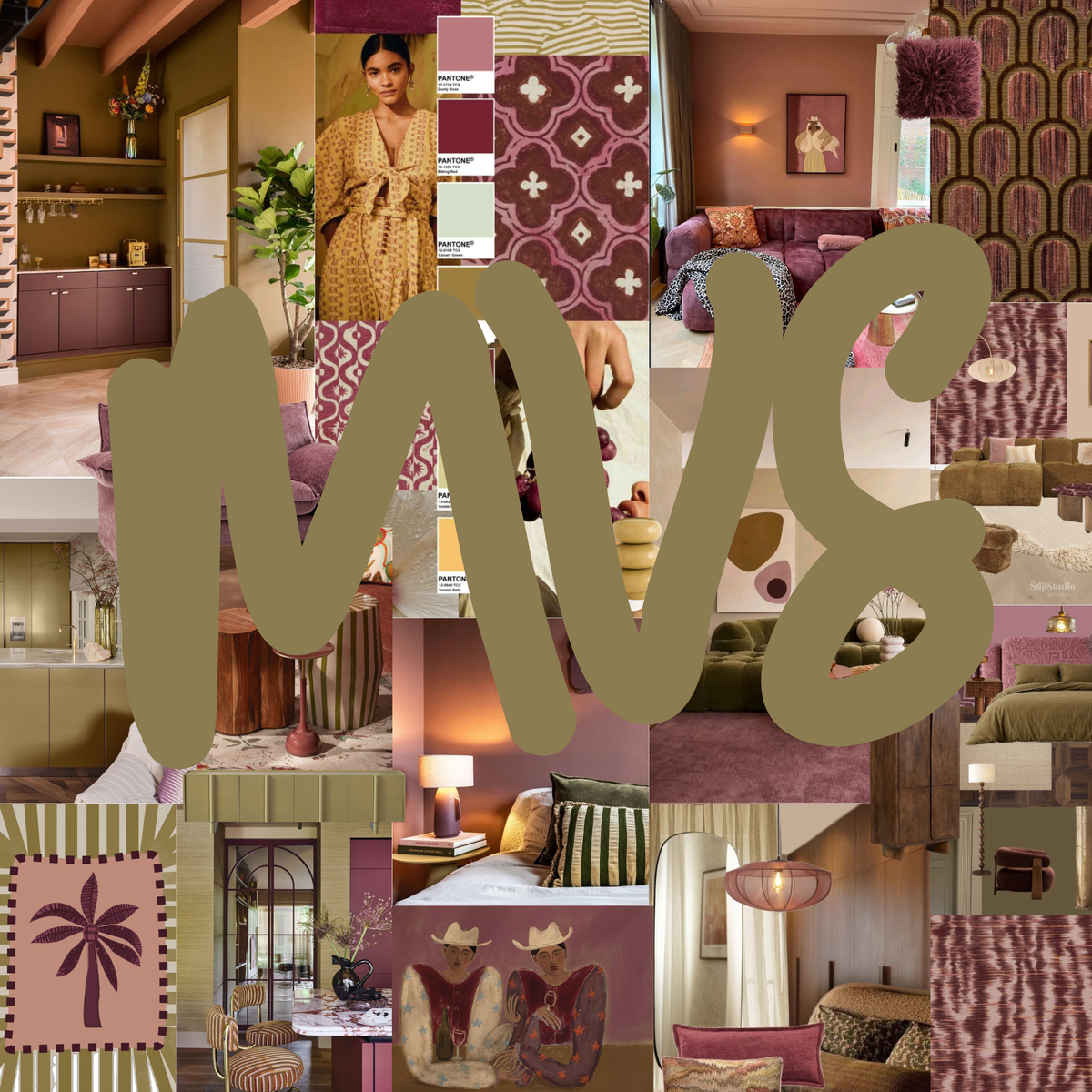Compleet moodboard met shoppinglist